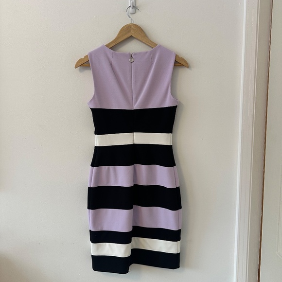Tommy Hilfiger Purple and Black Wide Stripe Shift Dress | Size 2 - Picture 4 of 11